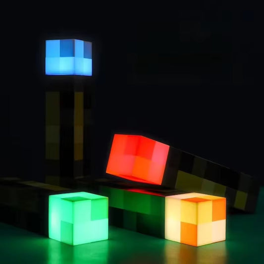 Minecraft Torch Lamp 11 Inch USB Charging Bedroom Decorative Night Light